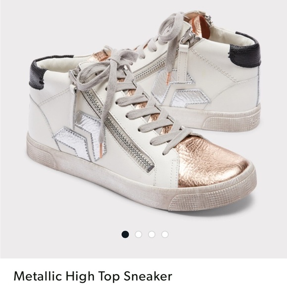 DOLCE VITA HIGH TOP METALLIC  SNEAKER SIZE 6.5 - Picture 8 of 9